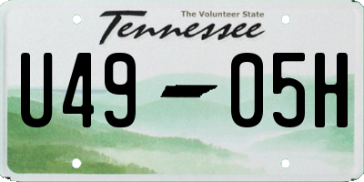 TN license plate U4905H