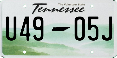 TN license plate U4905J
