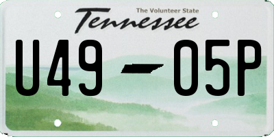 TN license plate U4905P