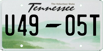 TN license plate U4905T