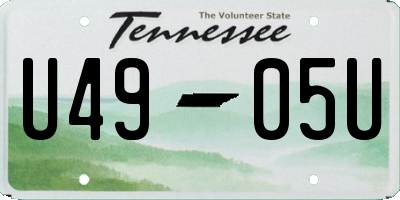TN license plate U4905U