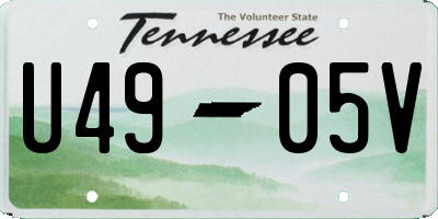 TN license plate U4905V