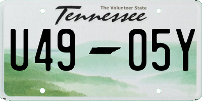 TN license plate U4905Y