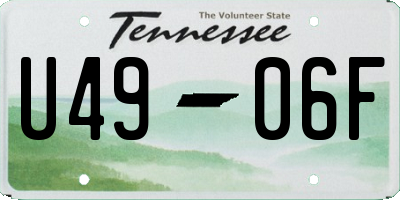 TN license plate U4906F