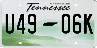 TN license plate U4906K