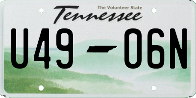 TN license plate U4906N