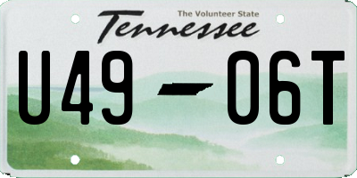 TN license plate U4906T