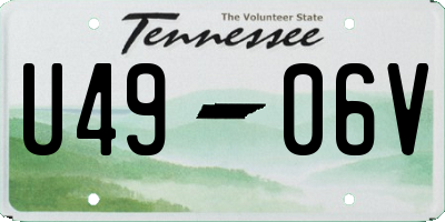 TN license plate U4906V