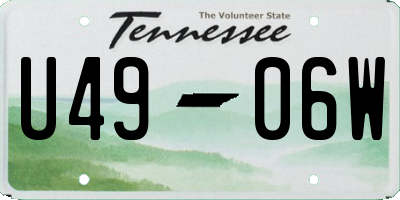 TN license plate U4906W