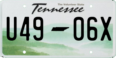 TN license plate U4906X