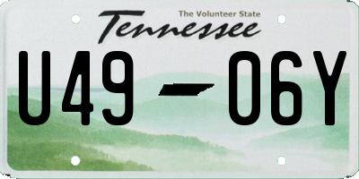 TN license plate U4906Y