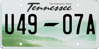 TN license plate U4907A