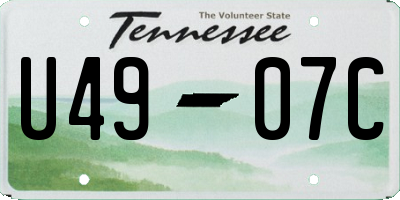 TN license plate U4907C
