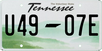 TN license plate U4907E