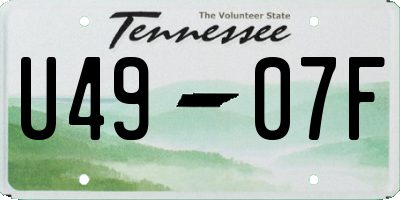TN license plate U4907F
