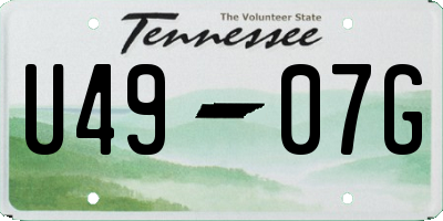 TN license plate U4907G