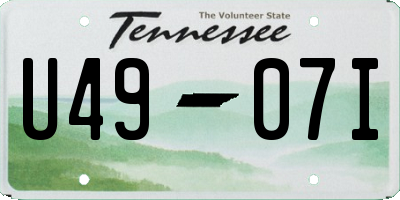 TN license plate U4907I