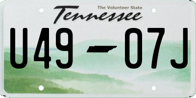 TN license plate U4907J