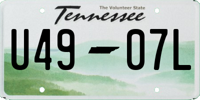 TN license plate U4907L