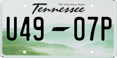TN license plate U4907P