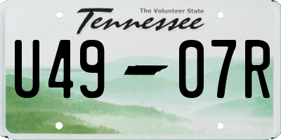 TN license plate U4907R