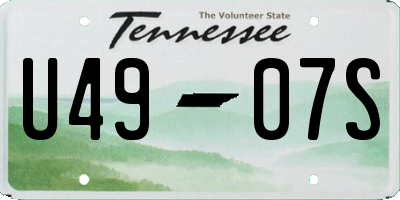 TN license plate U4907S