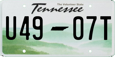 TN license plate U4907T
