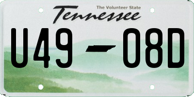 TN license plate U4908D