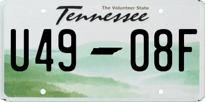 TN license plate U4908F