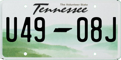TN license plate U4908J