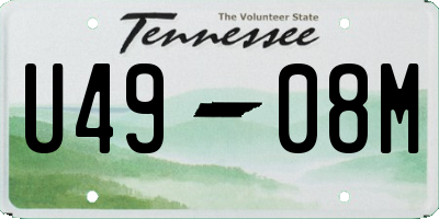 TN license plate U4908M