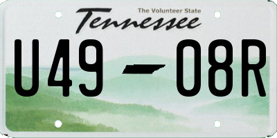 TN license plate U4908R