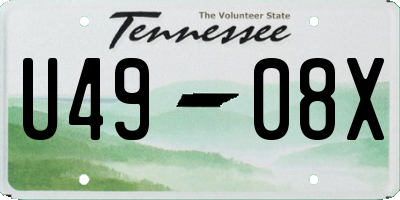 TN license plate U4908X
