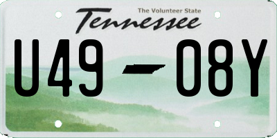 TN license plate U4908Y