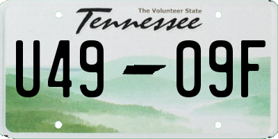 TN license plate U4909F