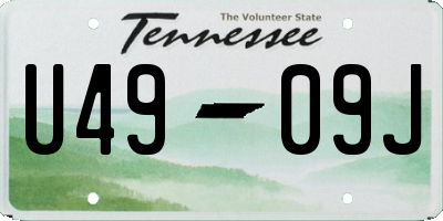 TN license plate U4909J