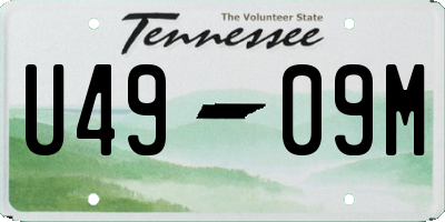 TN license plate U4909M
