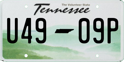 TN license plate U4909P