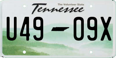 TN license plate U4909X