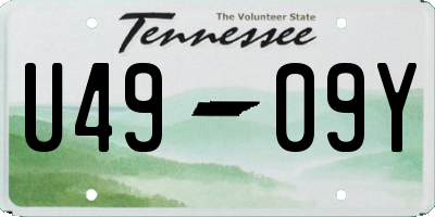 TN license plate U4909Y