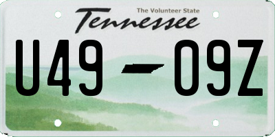 TN license plate U4909Z
