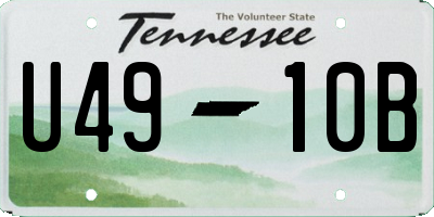 TN license plate U4910B