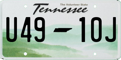TN license plate U4910J