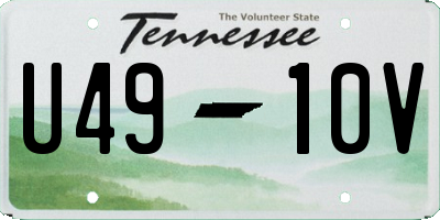 TN license plate U4910V