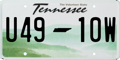 TN license plate U4910W