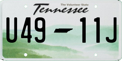 TN license plate U4911J