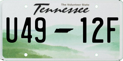 TN license plate U4912F