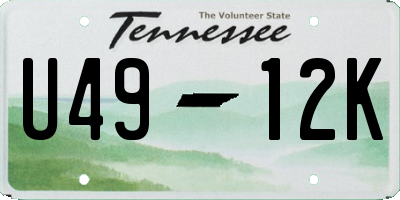TN license plate U4912K