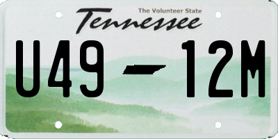 TN license plate U4912M