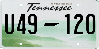 TN license plate U4912O